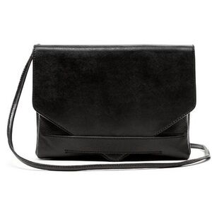 Banana Republic ENVELOPE Convertible Clutch / Crossbody Leather Bag Black